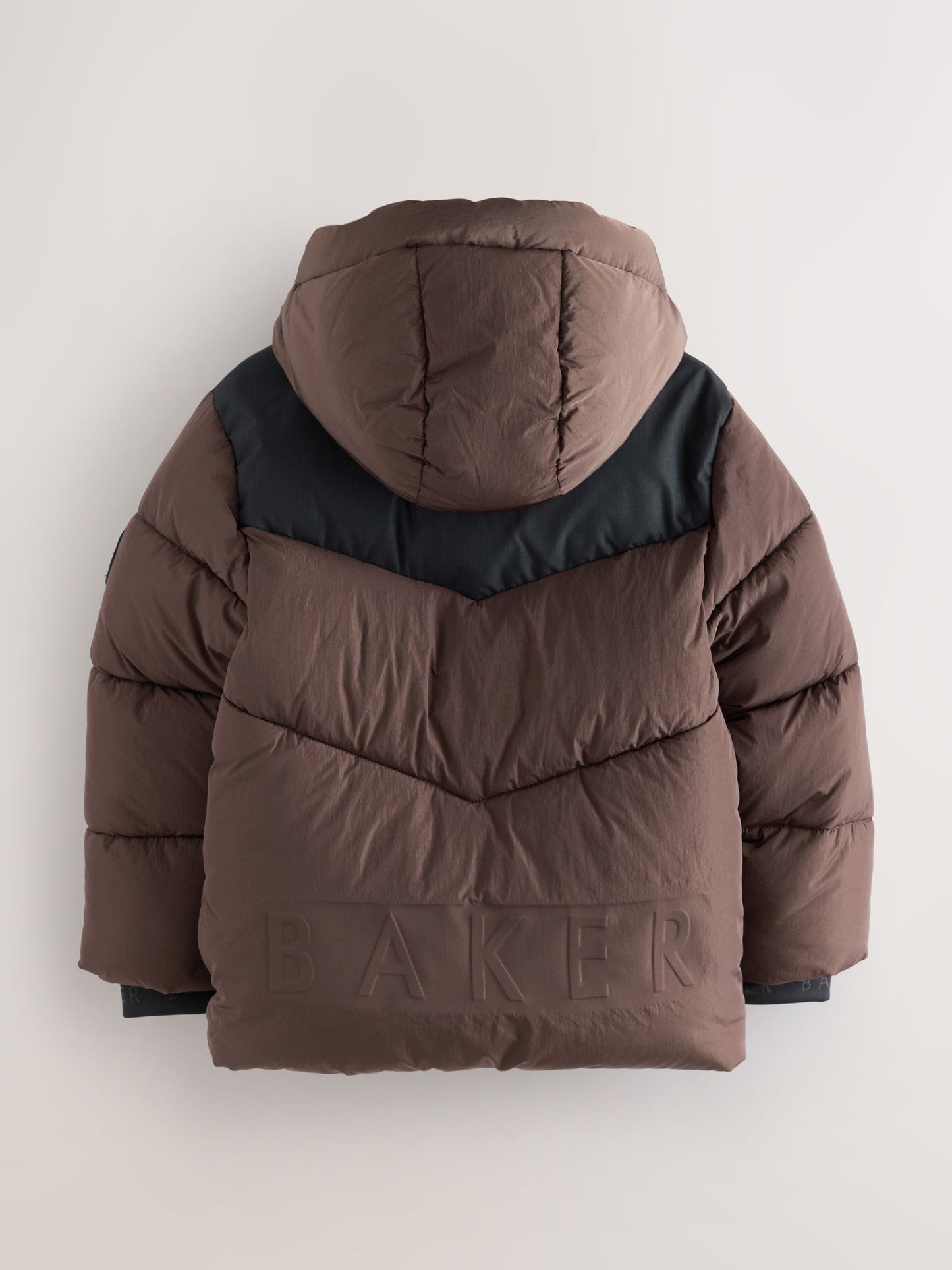 Baker by Ted Baker Shower Resistant Colourblock Padded Brown/Black Coat image 6