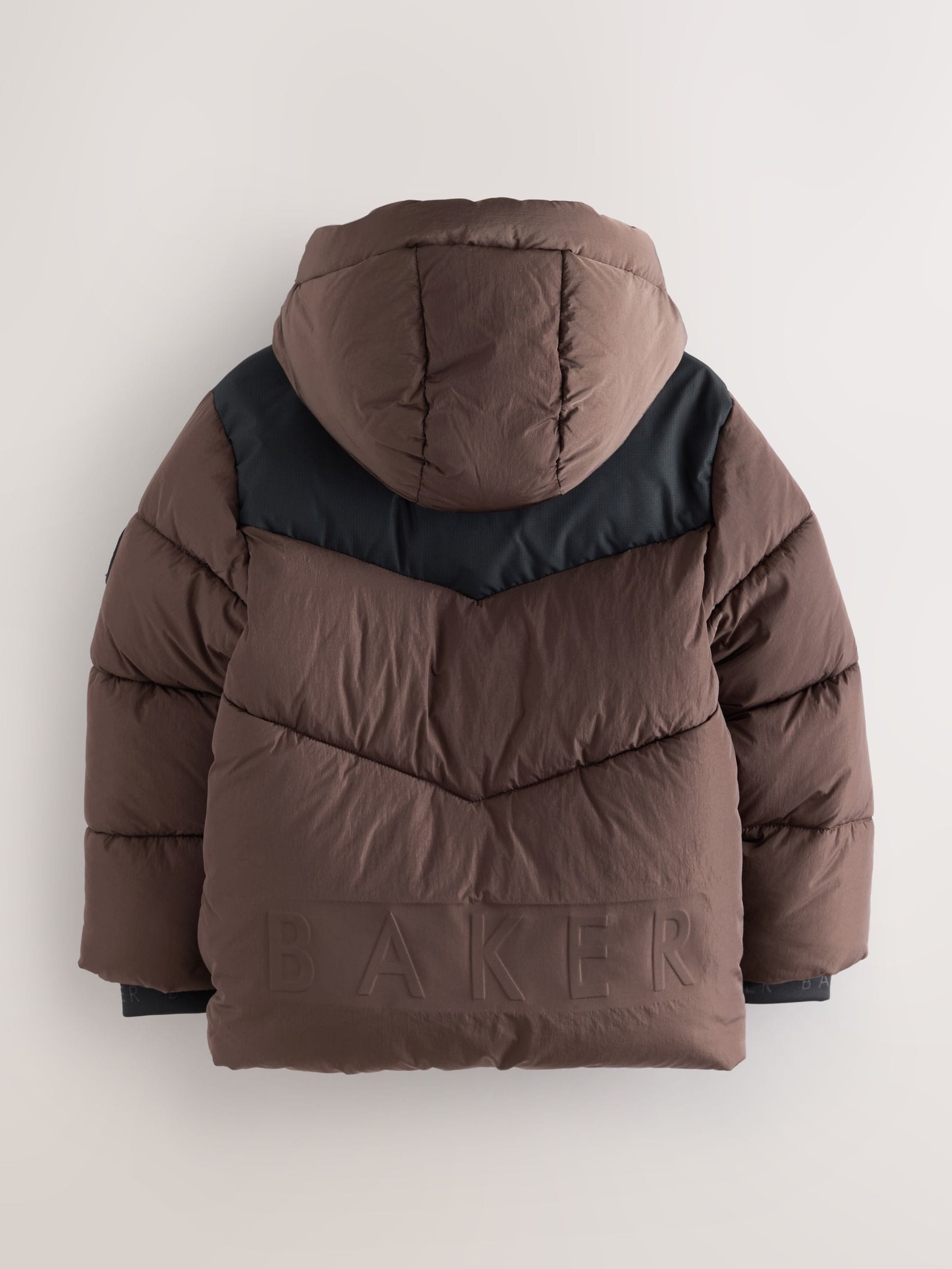 Baker by Ted Baker Shower Resistant Colourblock Padded Brown/Black Coat image 6