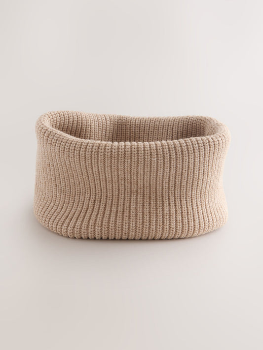 Neutral Beige Knitted Snood (1-16yrs) image 1