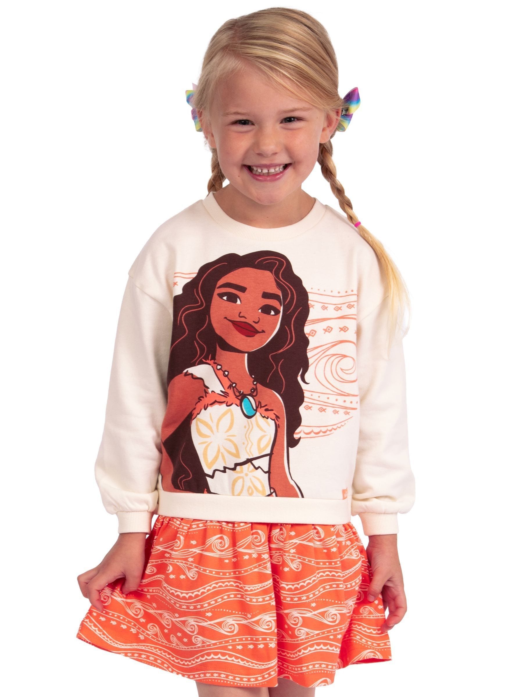 Character Orange Disney Moana 2 Sweatshirt 100% Cotton Dress image 1