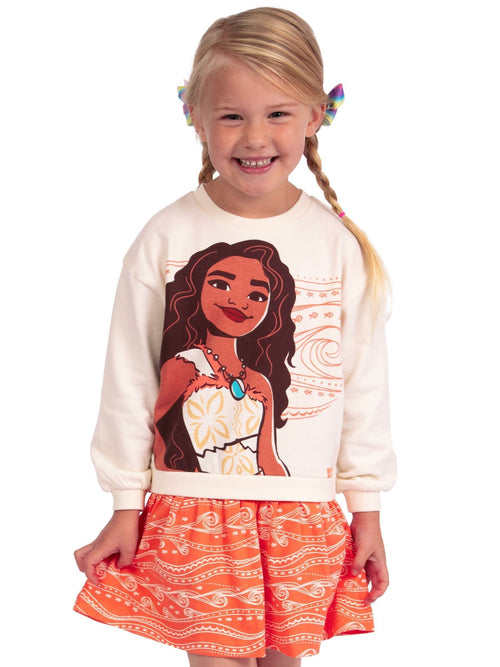 Character Orange Disney Moana 2 Sweatshirt 100% Cotton Dress image 1
