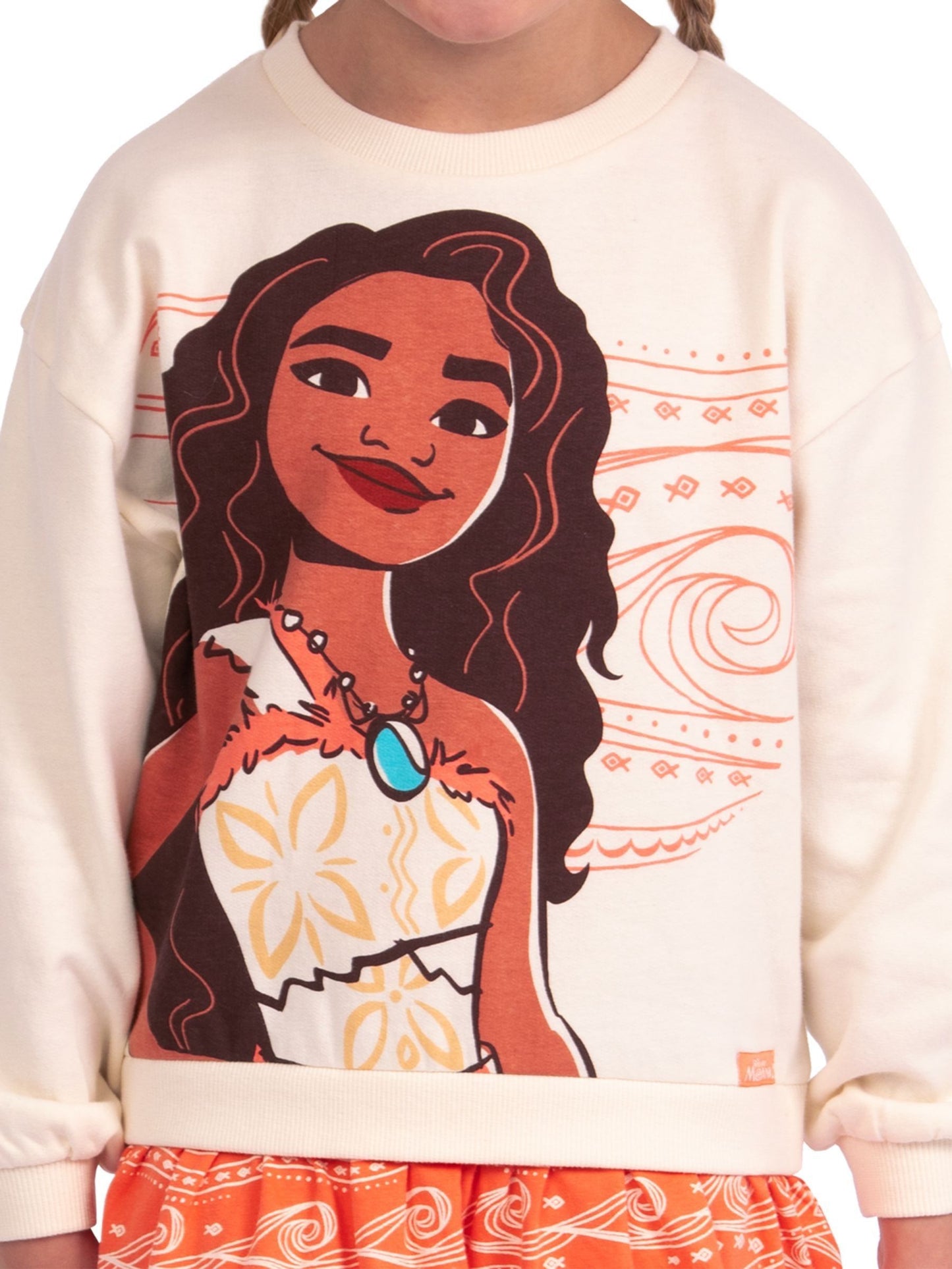 Character Orange Disney Moana 2 Sweatshirt 100% Cotton Dress image 5