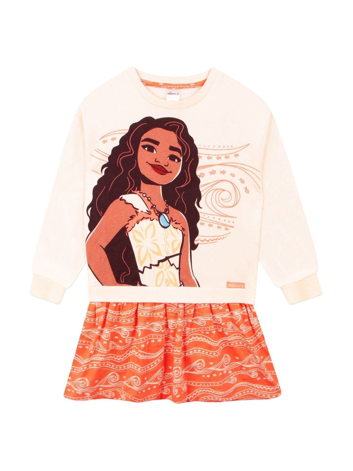 Character Orange Disney Moana 2 Sweatshirt 100% Cotton Dress image 6
