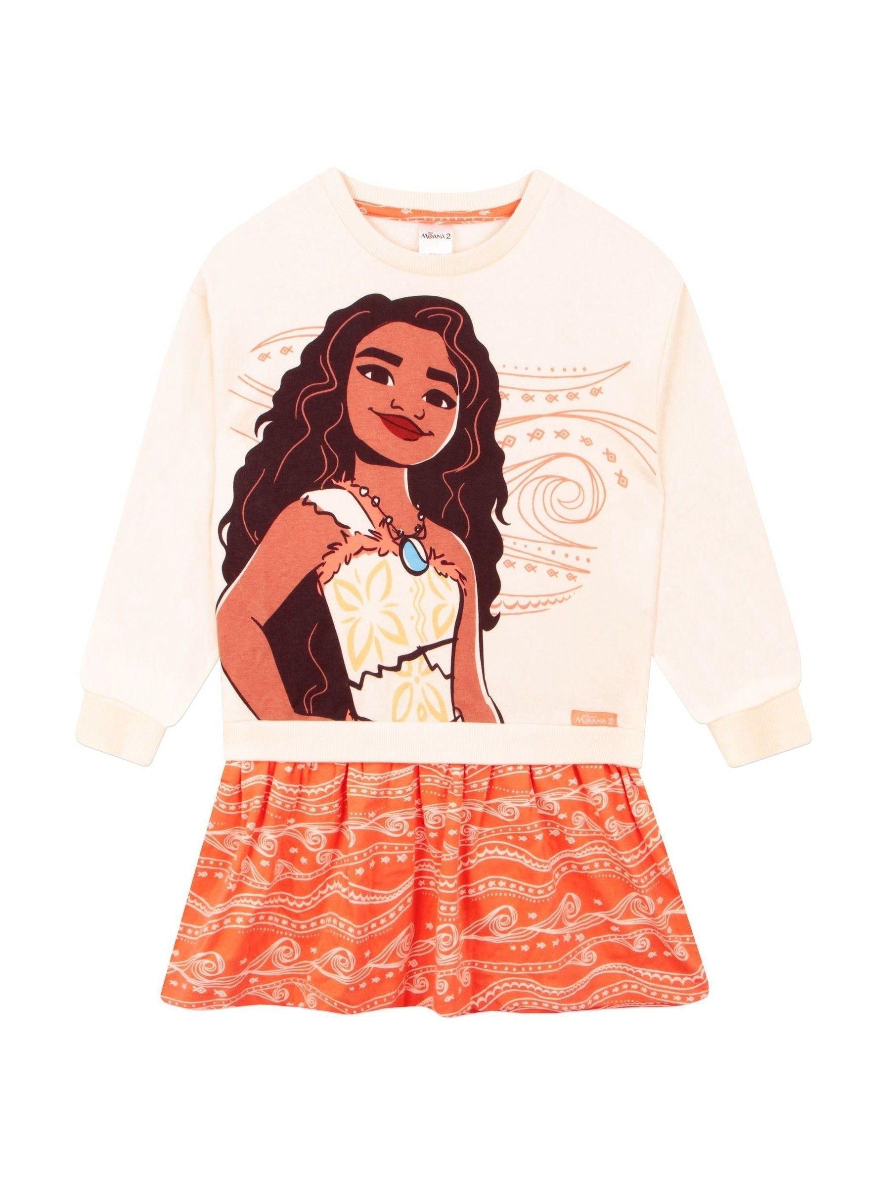 Character Orange Disney Moana 2 Sweatshirt 100% Cotton Dress image 6