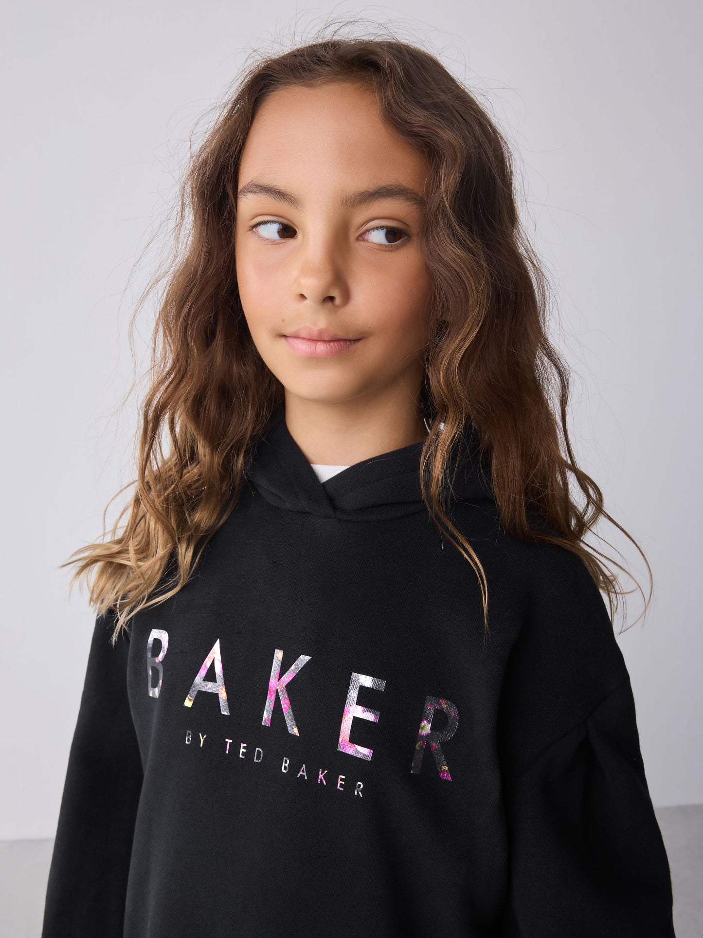 Baker by Ted Baker 2 Piece Longline Black Hoodie and Printed Leggings Set image 7