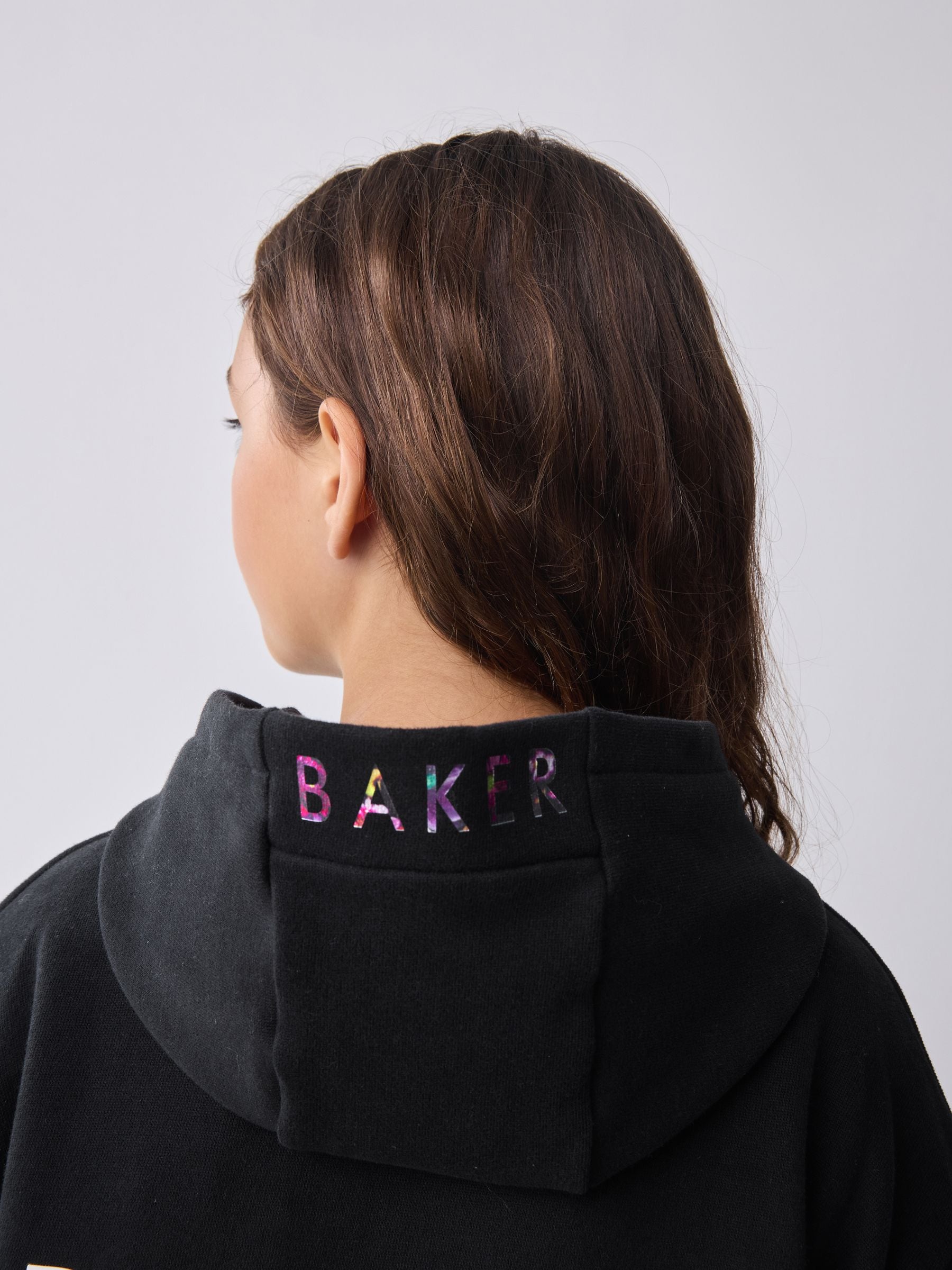 Baker by Ted Baker 2 Piece Longline Black Hoodie and Printed Leggings Set image 8
