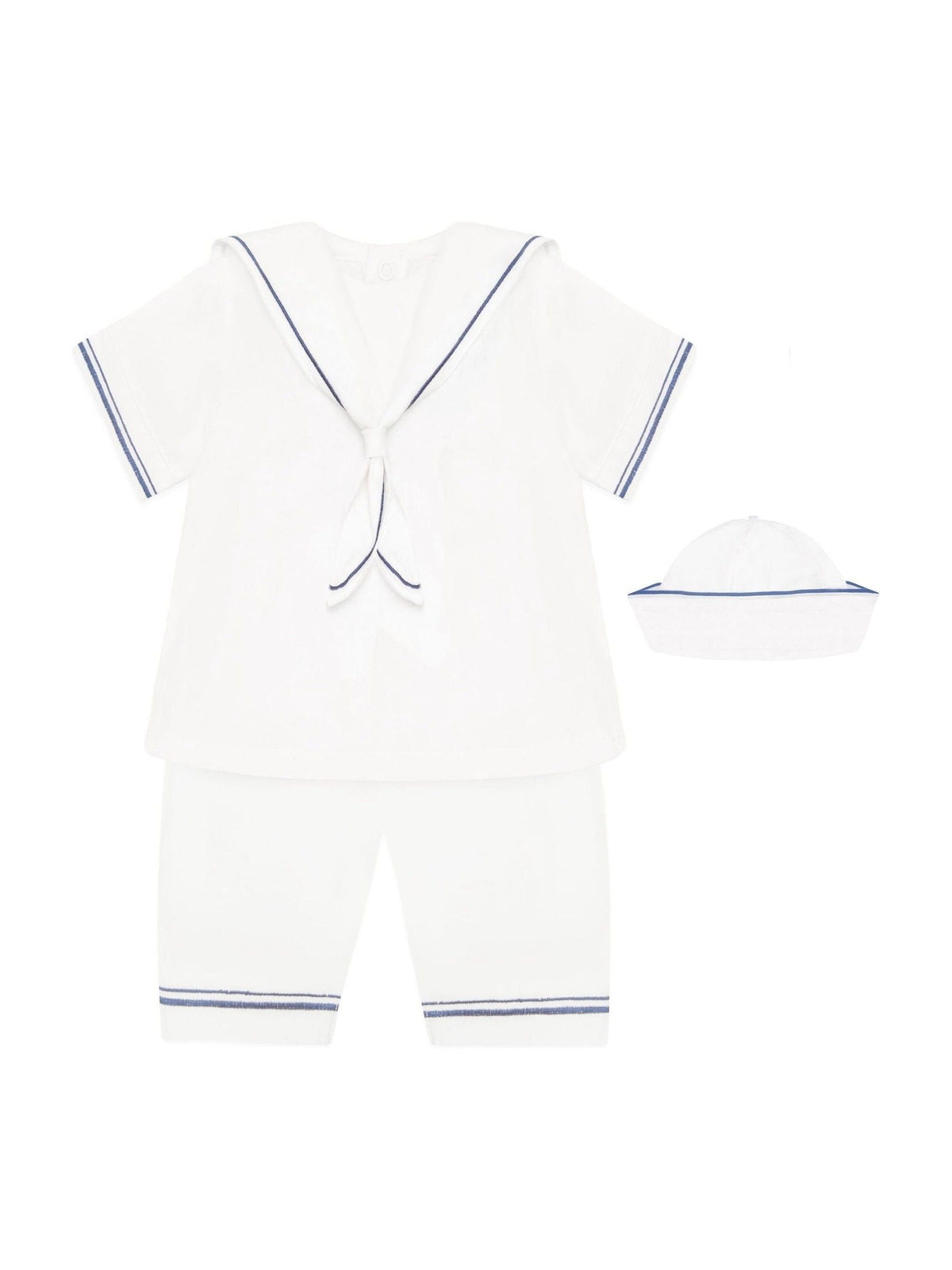Dsiney Kidz - Emile Et Rose White Style Sailor Collar & Trim 2Pc Shorts & Hat Set image 2