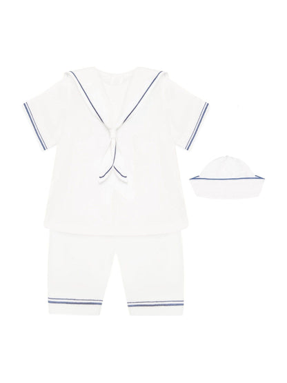 Emile Et Rose White Style Sailor Collar & Trim 2Pc Shorts & Hat Set image 2