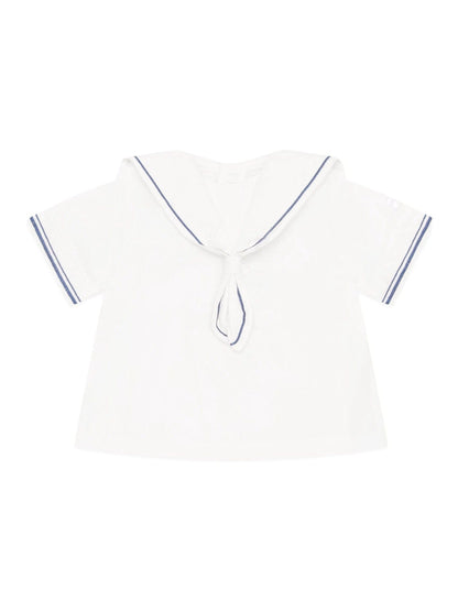 Emile Et Rose White Style Sailor Collar & Trim 2Pc Shorts & Hat Set image 3