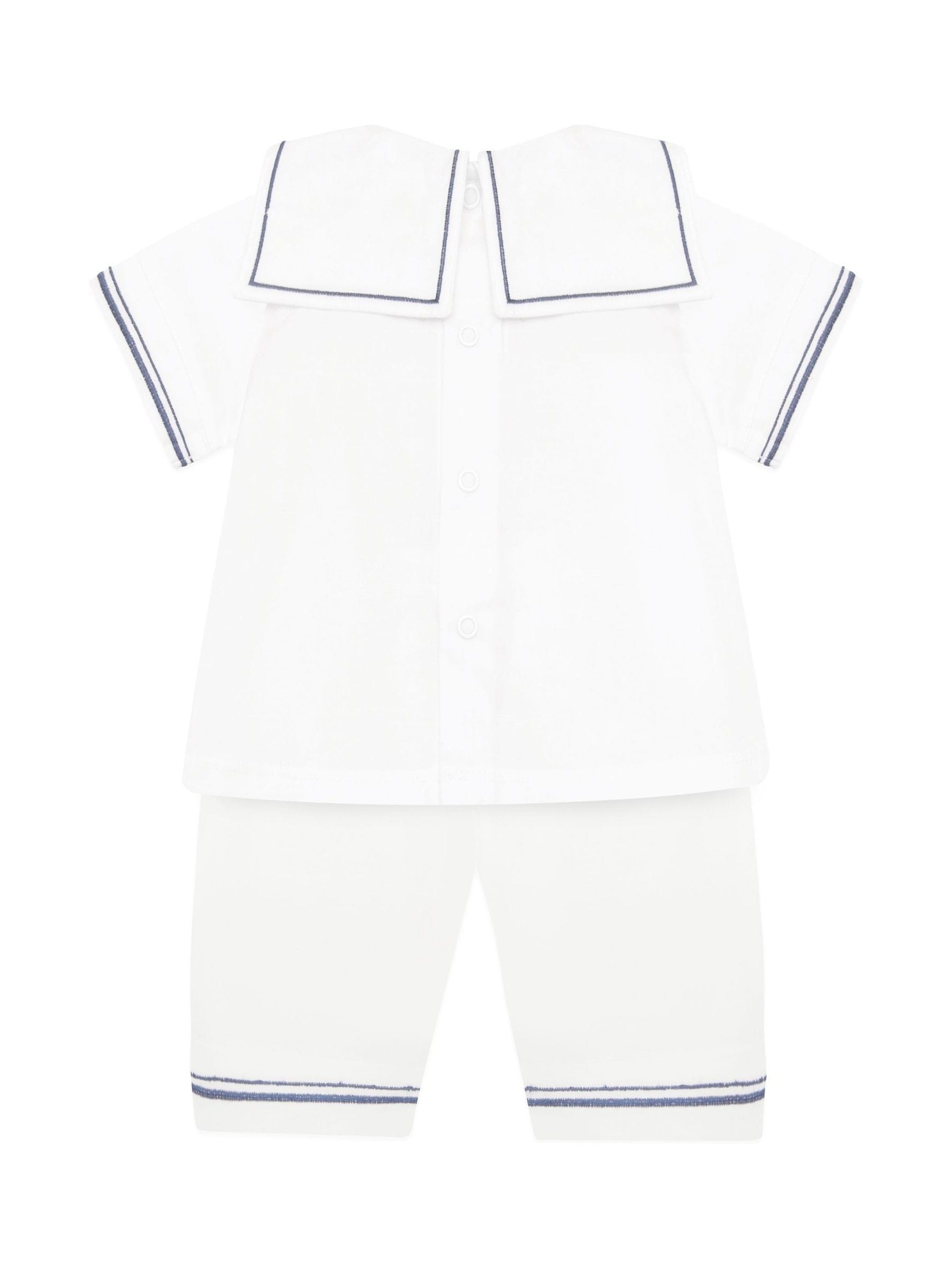 Emile Et Rose White Style Sailor Collar & Trim 2Pc Shorts & Hat Set image 6