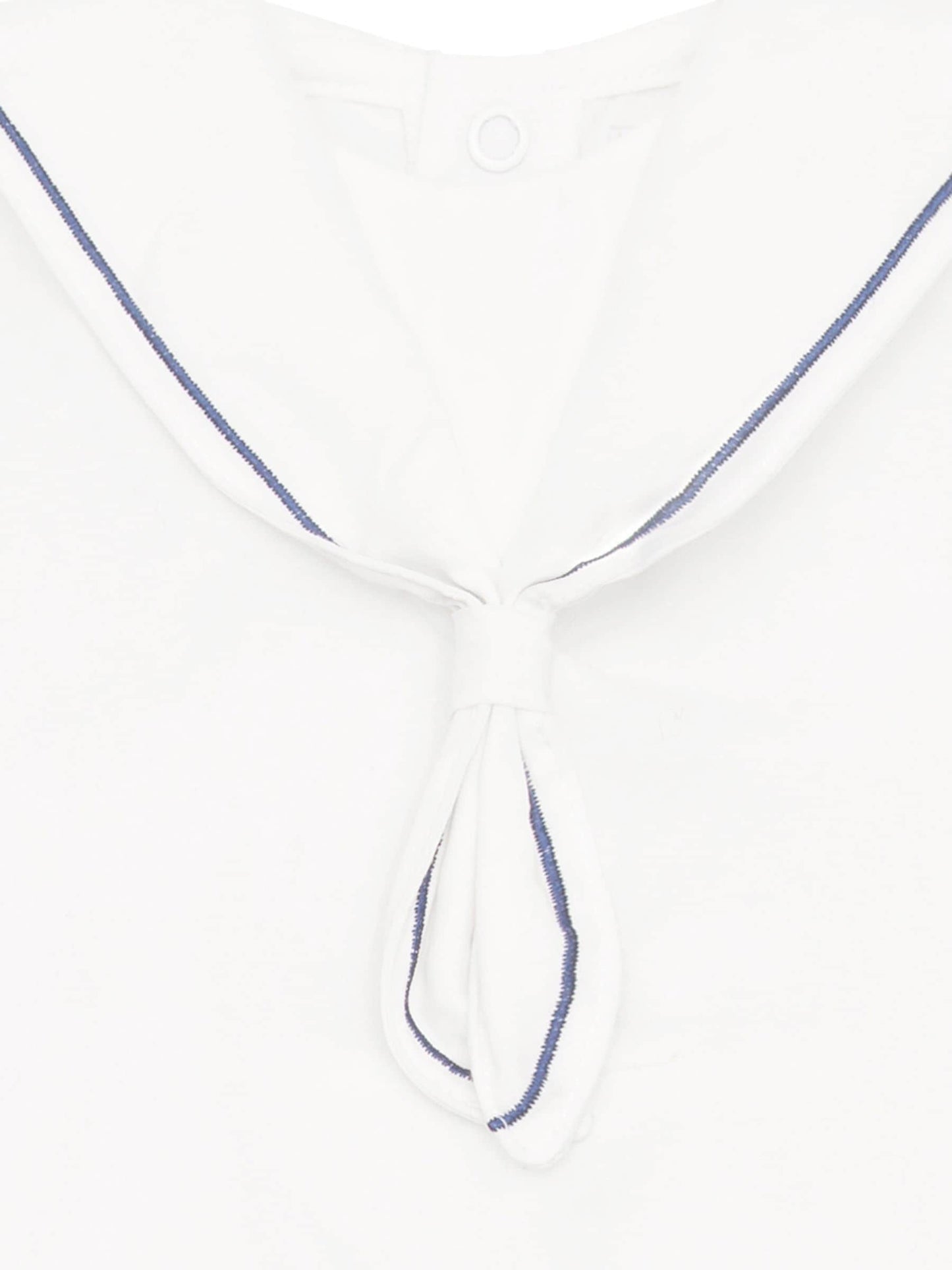 Emile Et Rose White Style Sailor Romper With Collar, Emb & Hat Set image 4