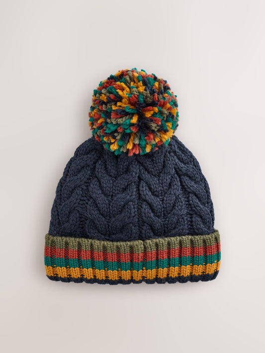 Multi Stripe Pom Beanie Hat (3mths-10yrs) image 1