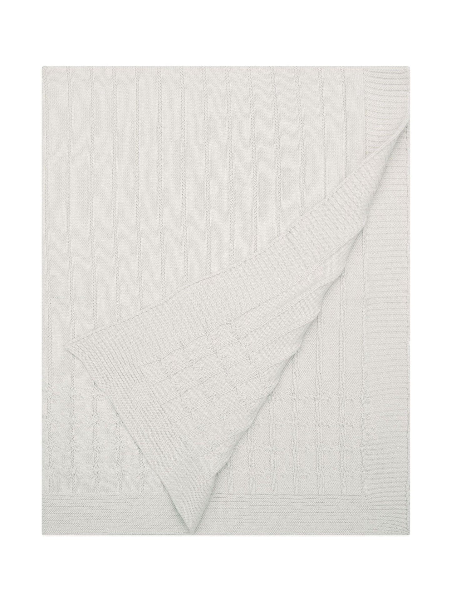 Emile Et Rose Natural Cable Knit Baby Cotton Blanket image 1