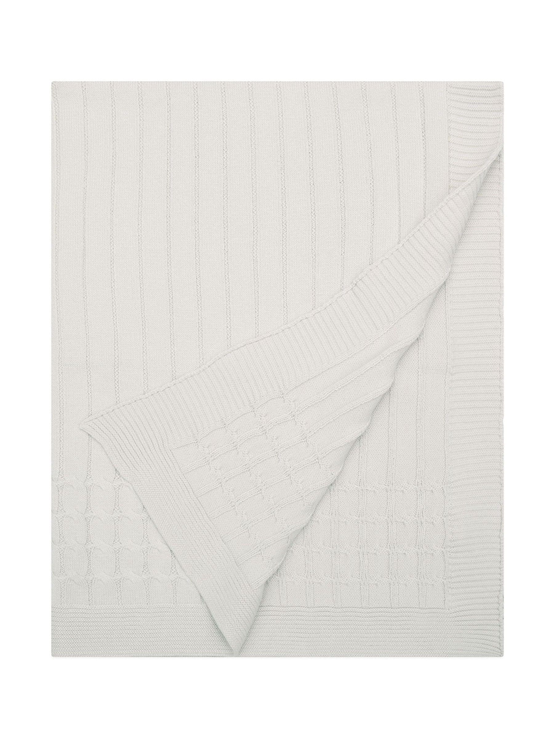Emile Et Rose Natural Cable Knit Baby Cotton Blanket image 1