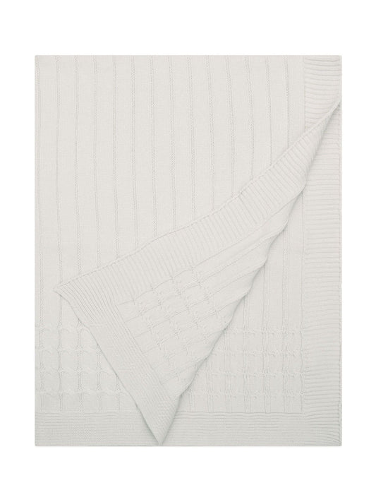 Emile Et Rose Natural Cable Knit Baby Cotton Blanket image 1