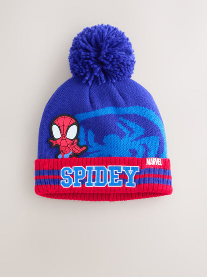 Red/Navy Blue Spidey Pom Beanie (3-10yrs) image 1