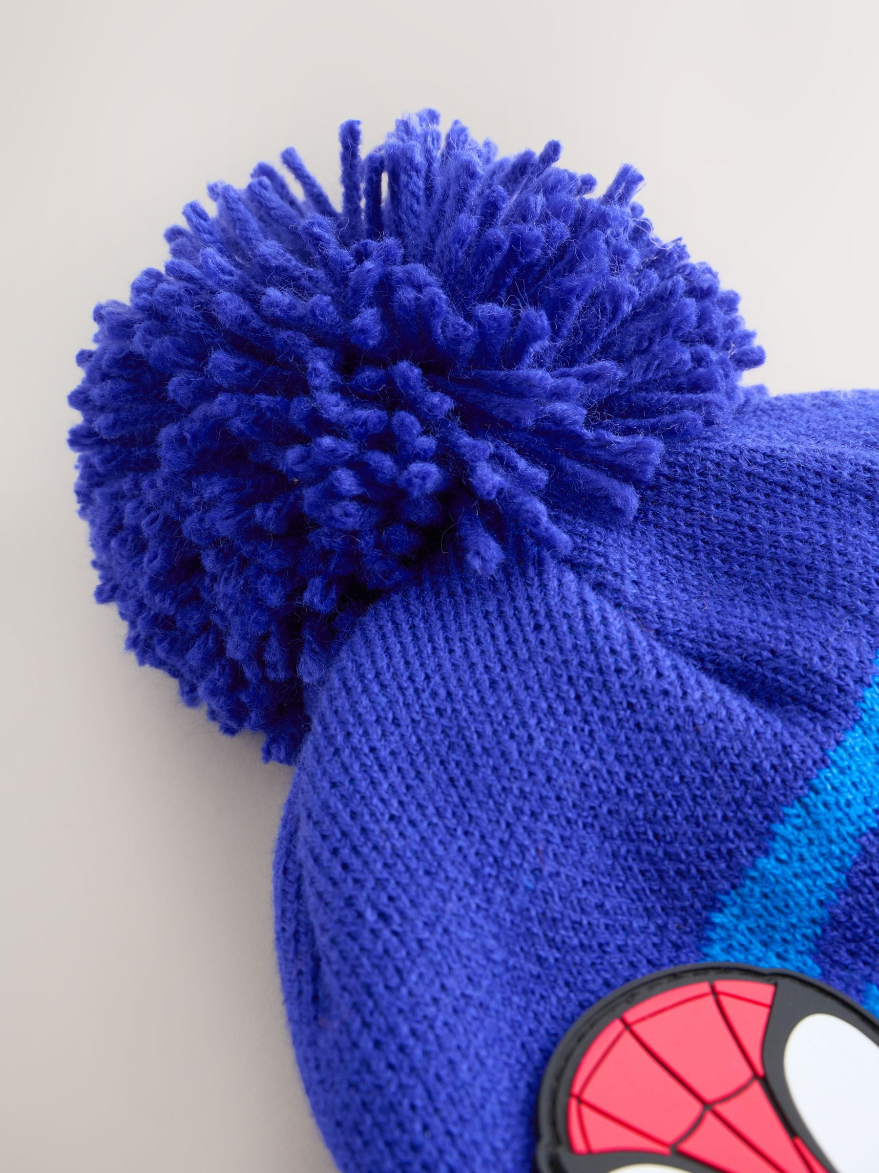 Red/Navy Blue Spidey Pom Beanie (3-10yrs) image 3