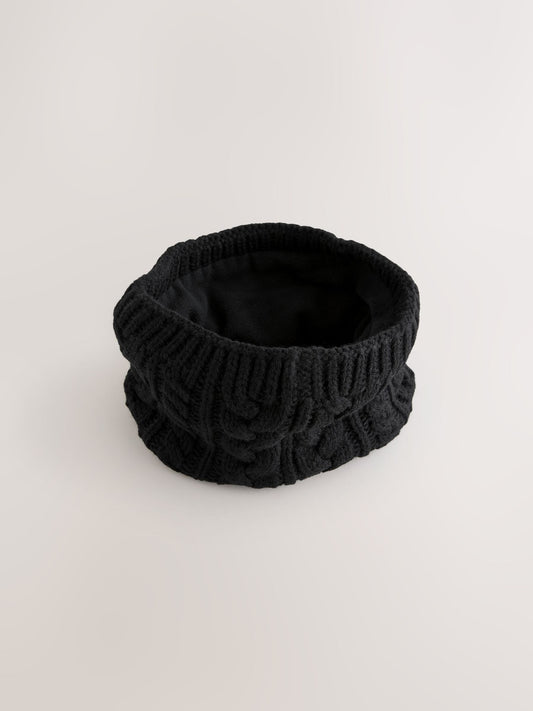 Black Cable Knit Snood (1-16yrs) image 1