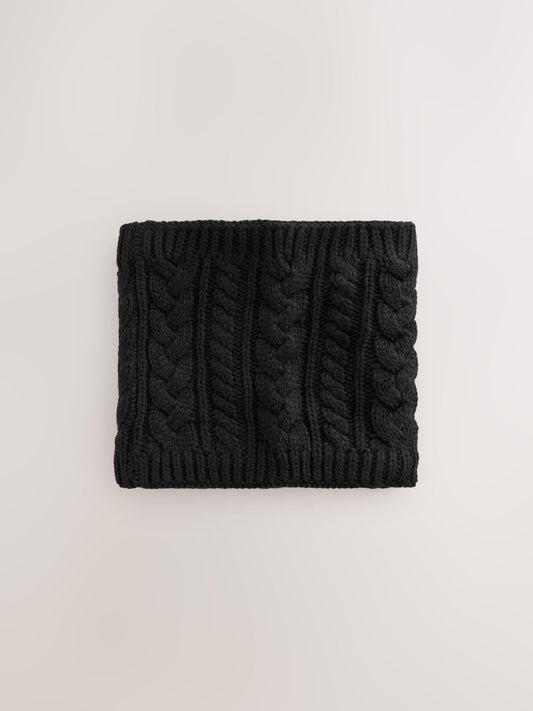 Black Cable Knit Snood (1-16yrs) image 3