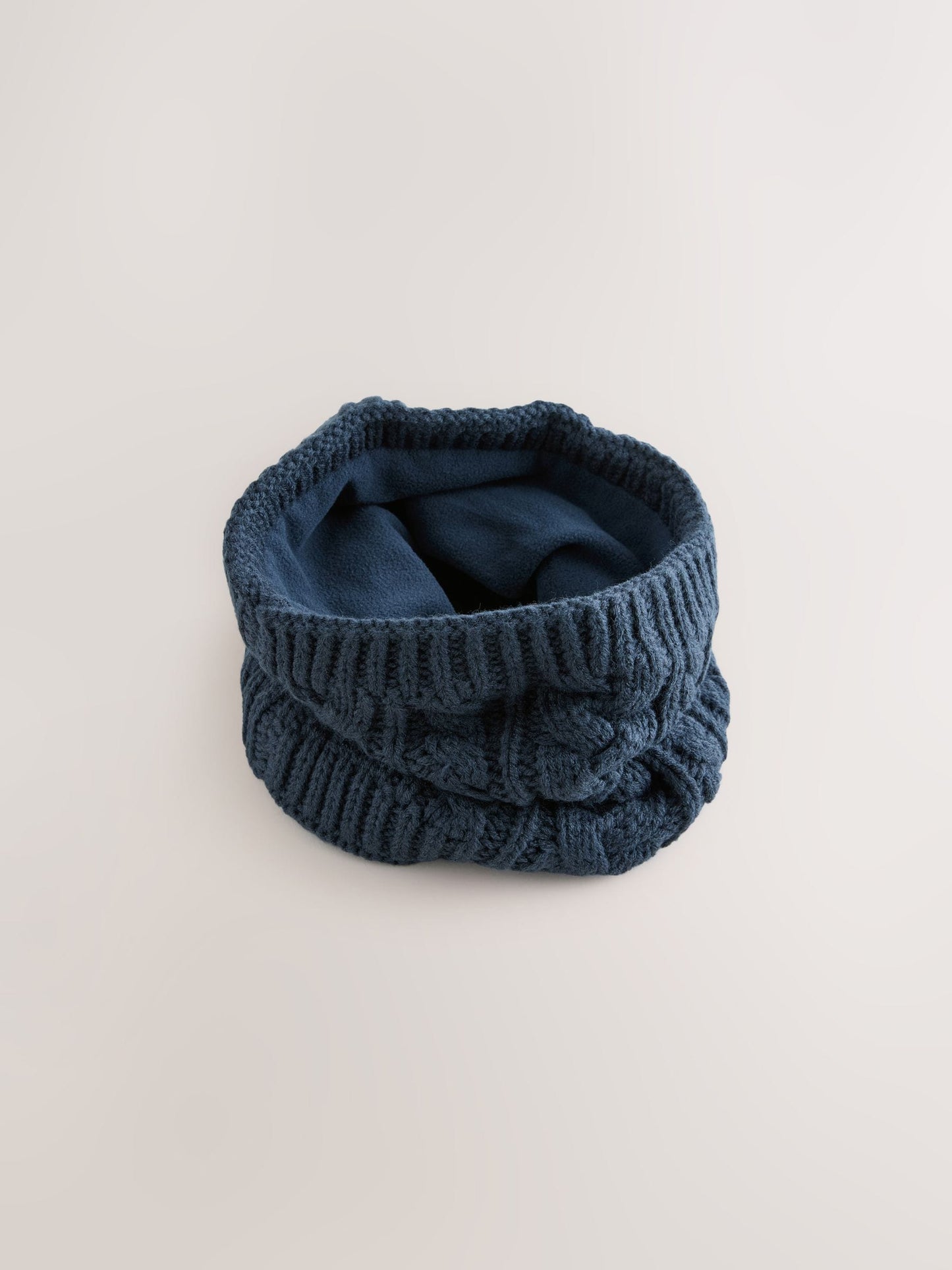 Navy Blue Cable Knit Snood (1-16yrs) image 1