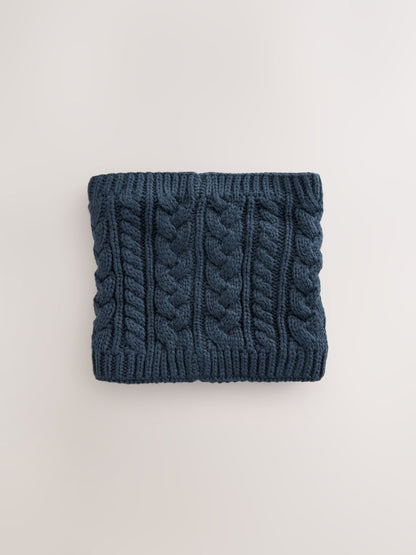 Navy Blue Cable Knit Snood (1-16yrs) image 3