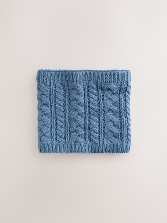 Blue Cable Knit Snood (1-16yrs) image 3