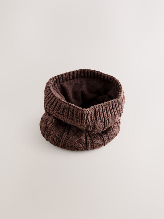 Chocolate Brown Cable Knit Snood (1-16yrs) image 1