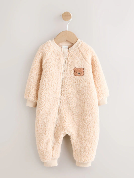 Neutral Bear Baby Heavy Fleece Sleepsuit