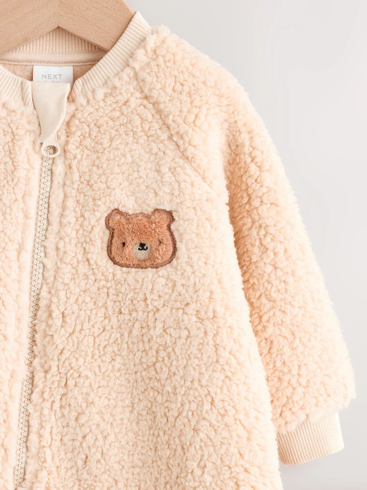 Neutral Bear Baby Heavy Fleece Sleepsuit