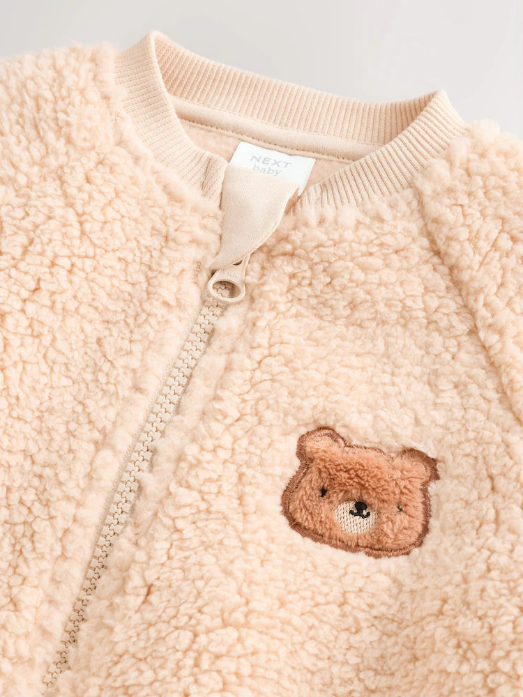 Neutral Bear Baby Heavy Fleece Sleepsuit