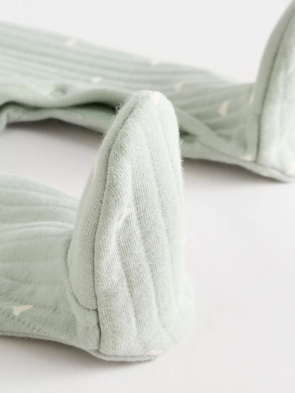 Sage Green Baby Quilted Sleepsuits 2 Pack