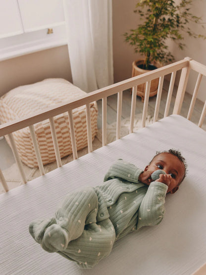 Sage Green Baby Quilted Sleepsuits 2 Pack