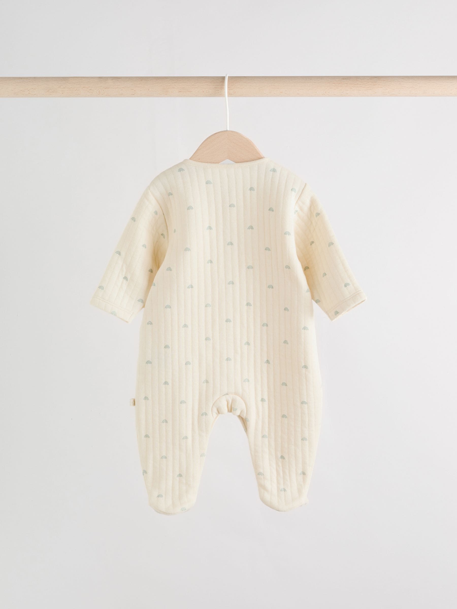 Sage Green Baby Quilted Sleepsuits 2 Pack image 4