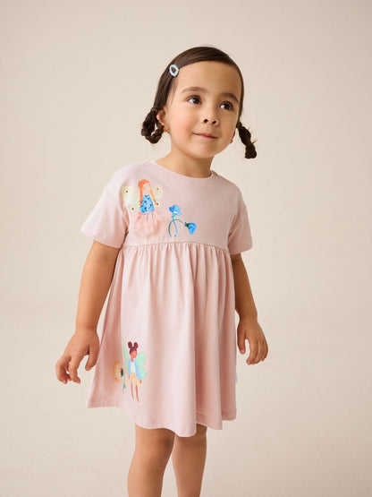 Fairy Pink Jersey Summer Dress (3mths-7yrs)