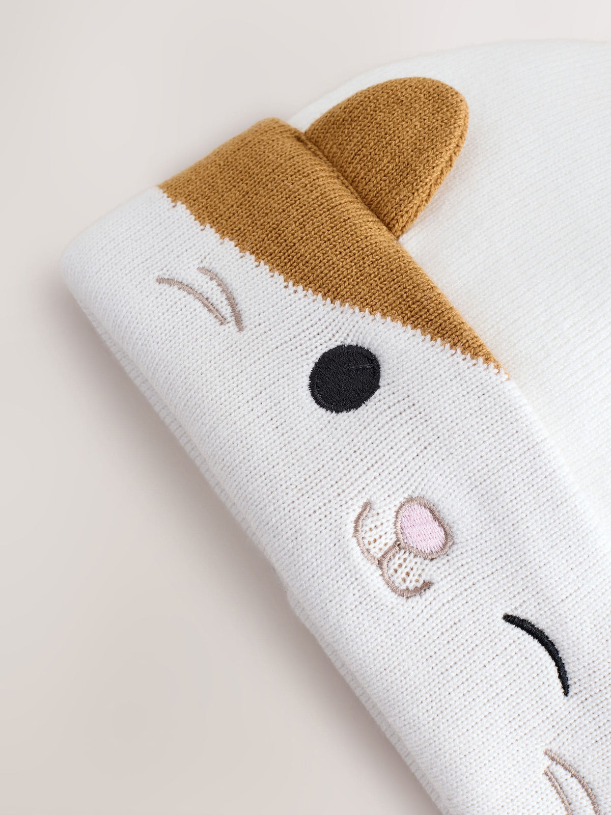 Ecru Squishmallow Cat 3D Pom Beanie Hat (5-13yrs) - image 2