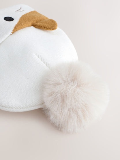 Ecru Squishmallow Cat 3D Pom Beanie Hat (5-13yrs) - image 3