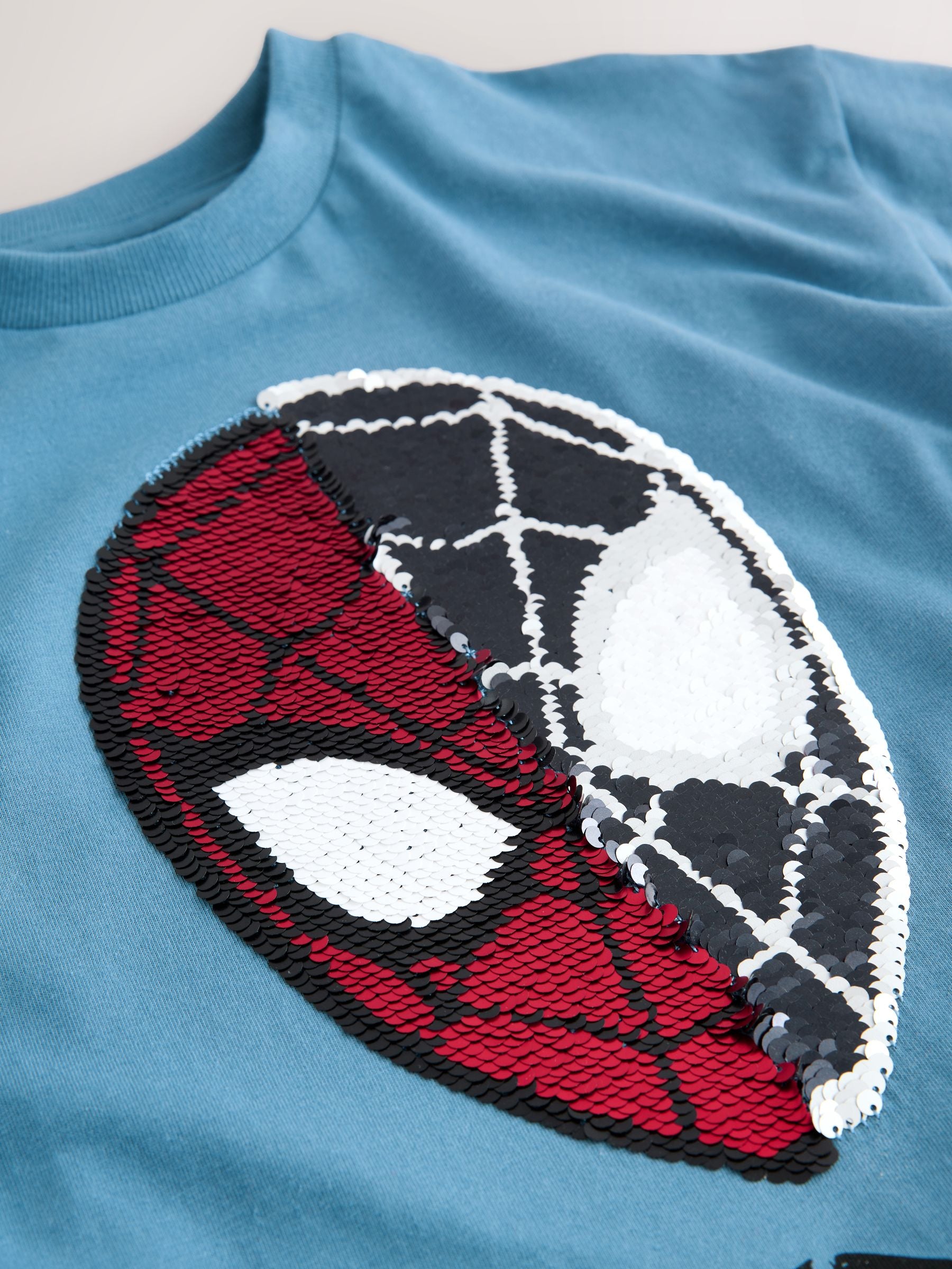 Dsiney Kidz - Blue Sequin Spiderman Short Sleeve T-Shirt (3-16yrs) image 5