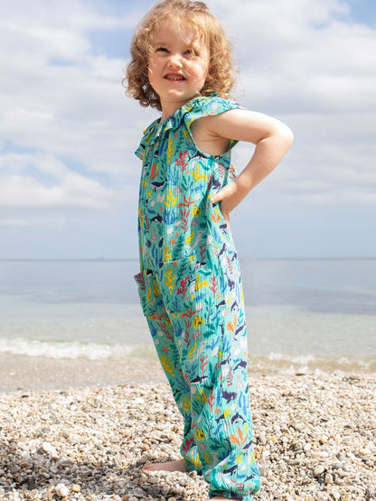 Frugi Blue Maris Playsuit Dungarees image 1