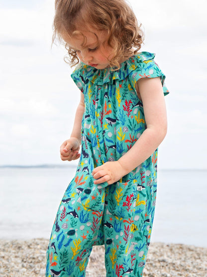 Frugi Blue Maris Playsuit Dungarees image 2