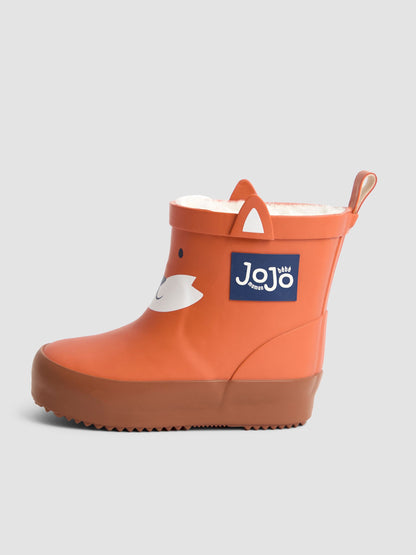 JoJo Maman Bébé Orange Fox Short Cosy Lined Wellies image 6