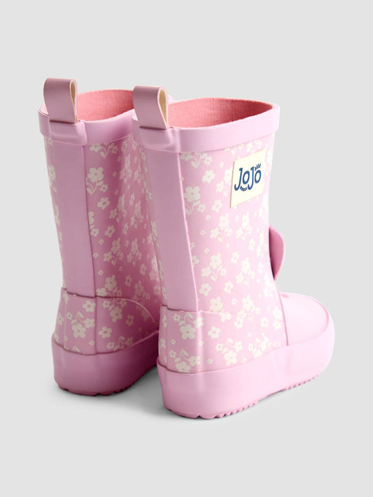 JoJo Maman Bébé Pink Bunny Floral Wellies image 2