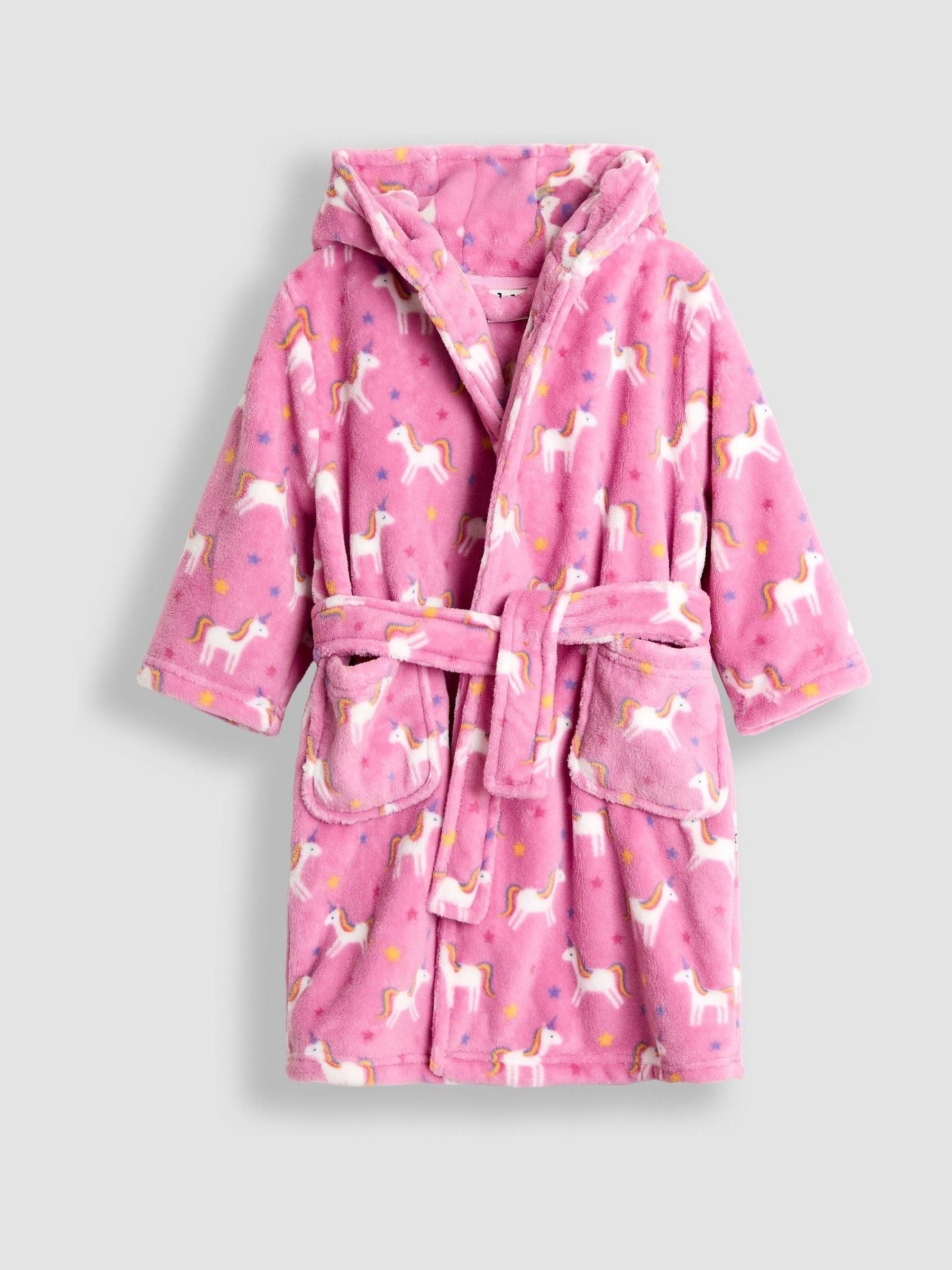 JoJo Maman Bébé Pink Unicorn Dressing Gown image 1