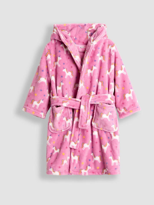 JoJo Maman Bébé Pink Unicorn Dressing Gown image 1