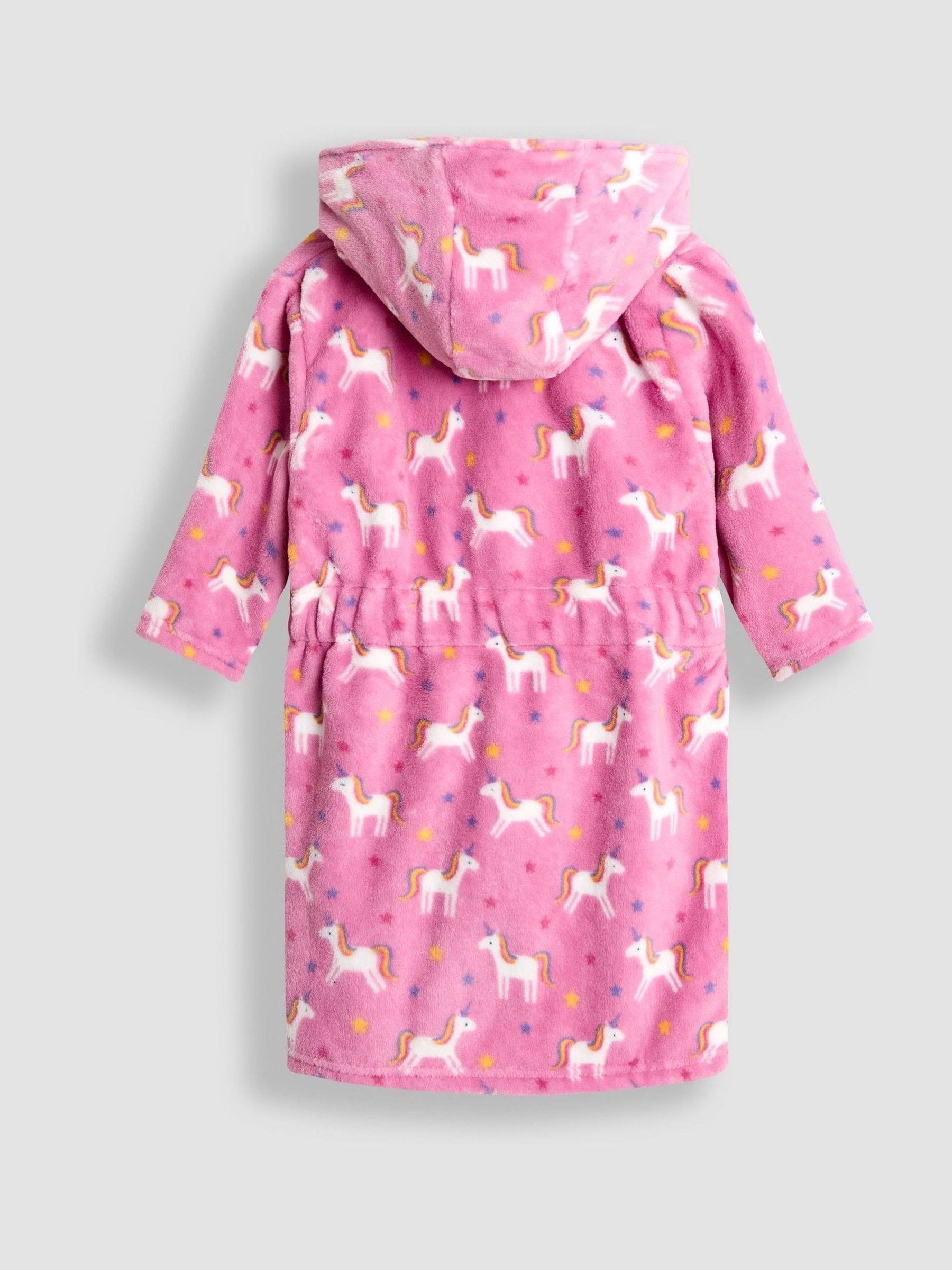 JoJo Maman Bébé Pink Unicorn Dressing Gown image 2