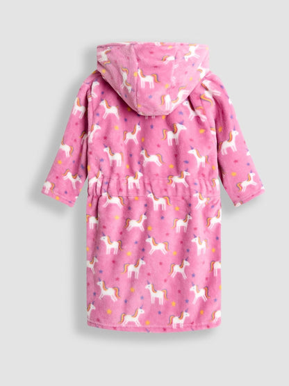 JoJo Maman Bébé Pink Unicorn Dressing Gown image 2