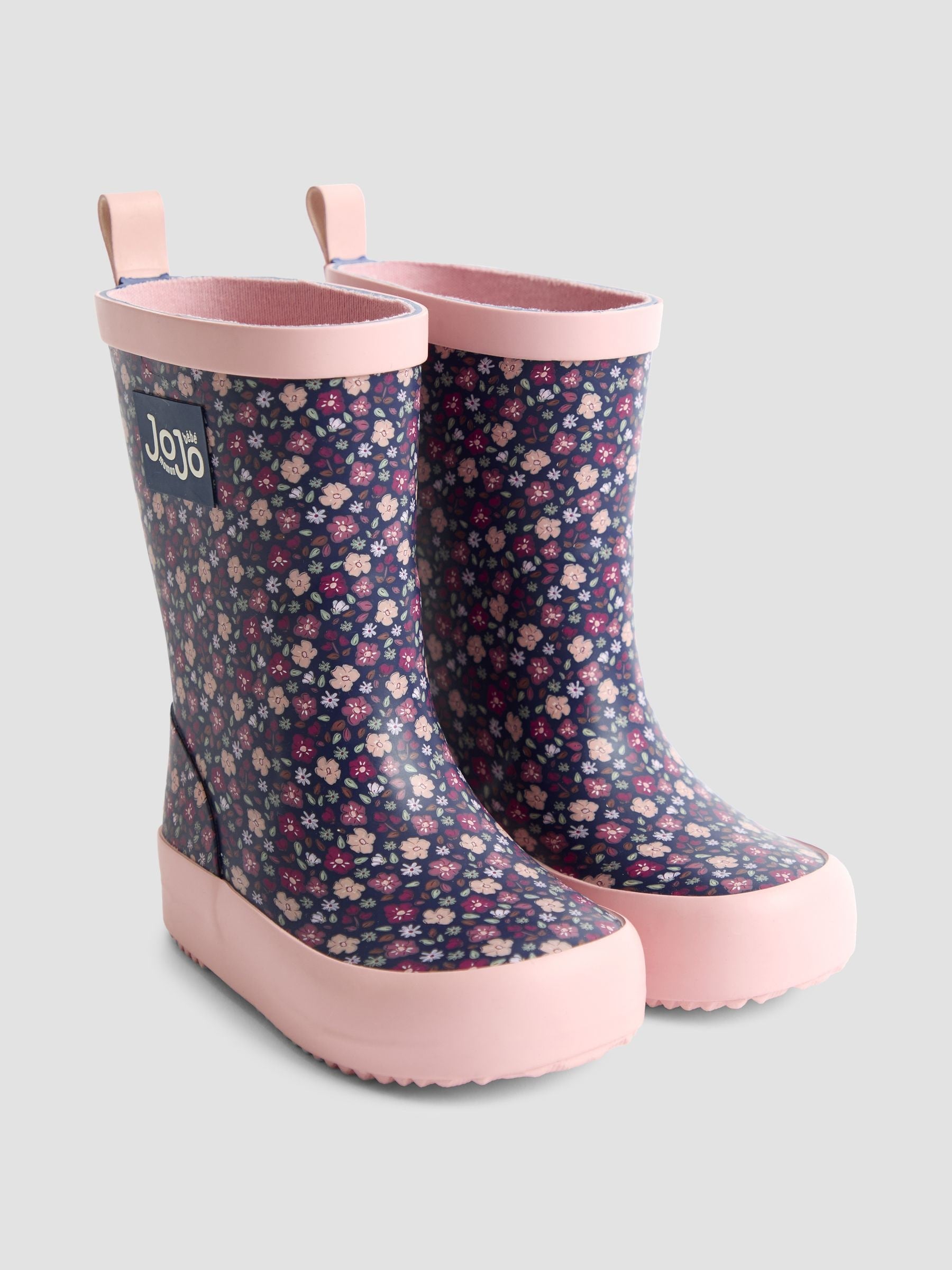 JoJo Maman Bébé Navy Floral Wellies image 3