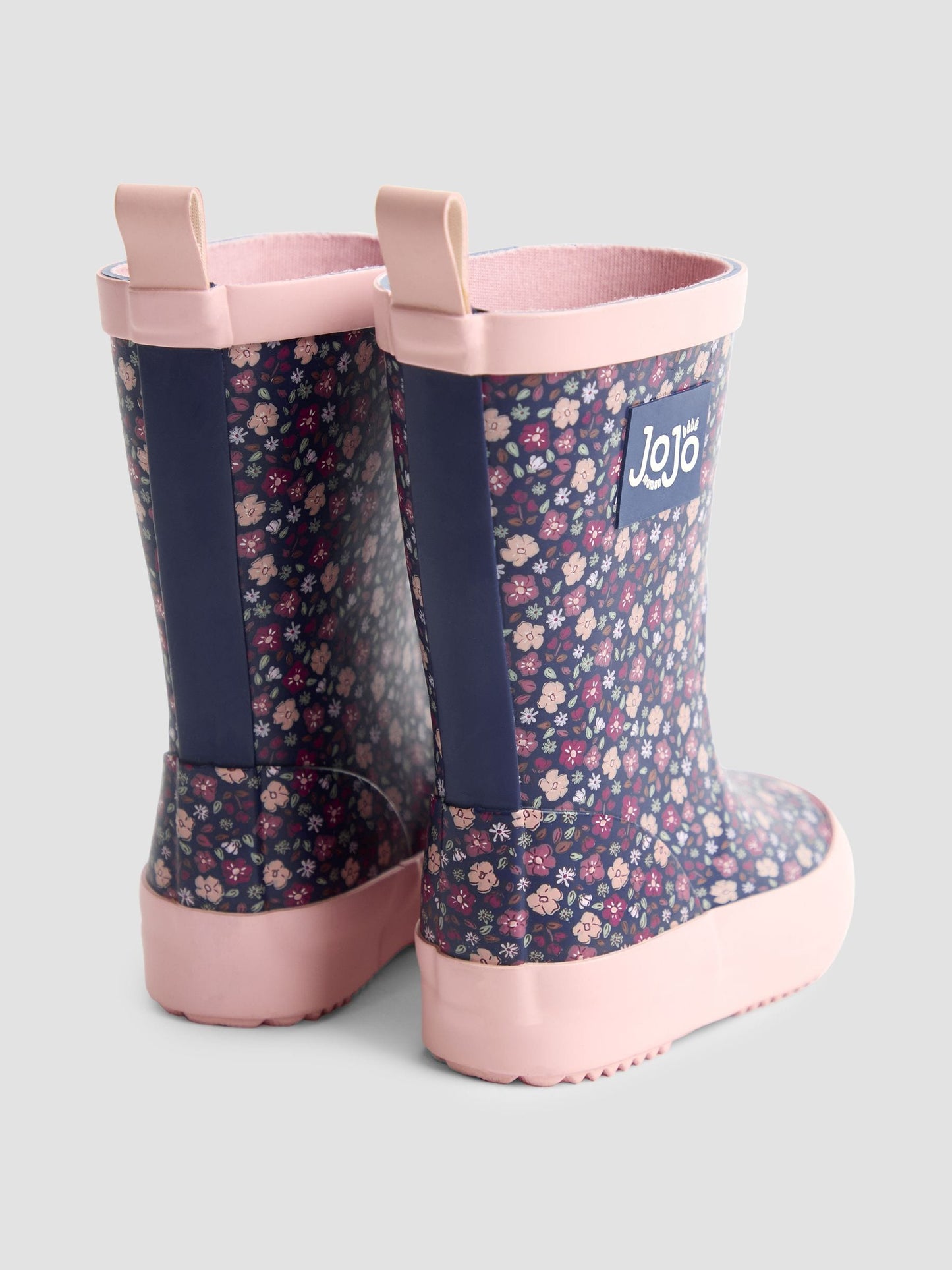 JoJo Maman Bébé Navy Floral Wellies image 4