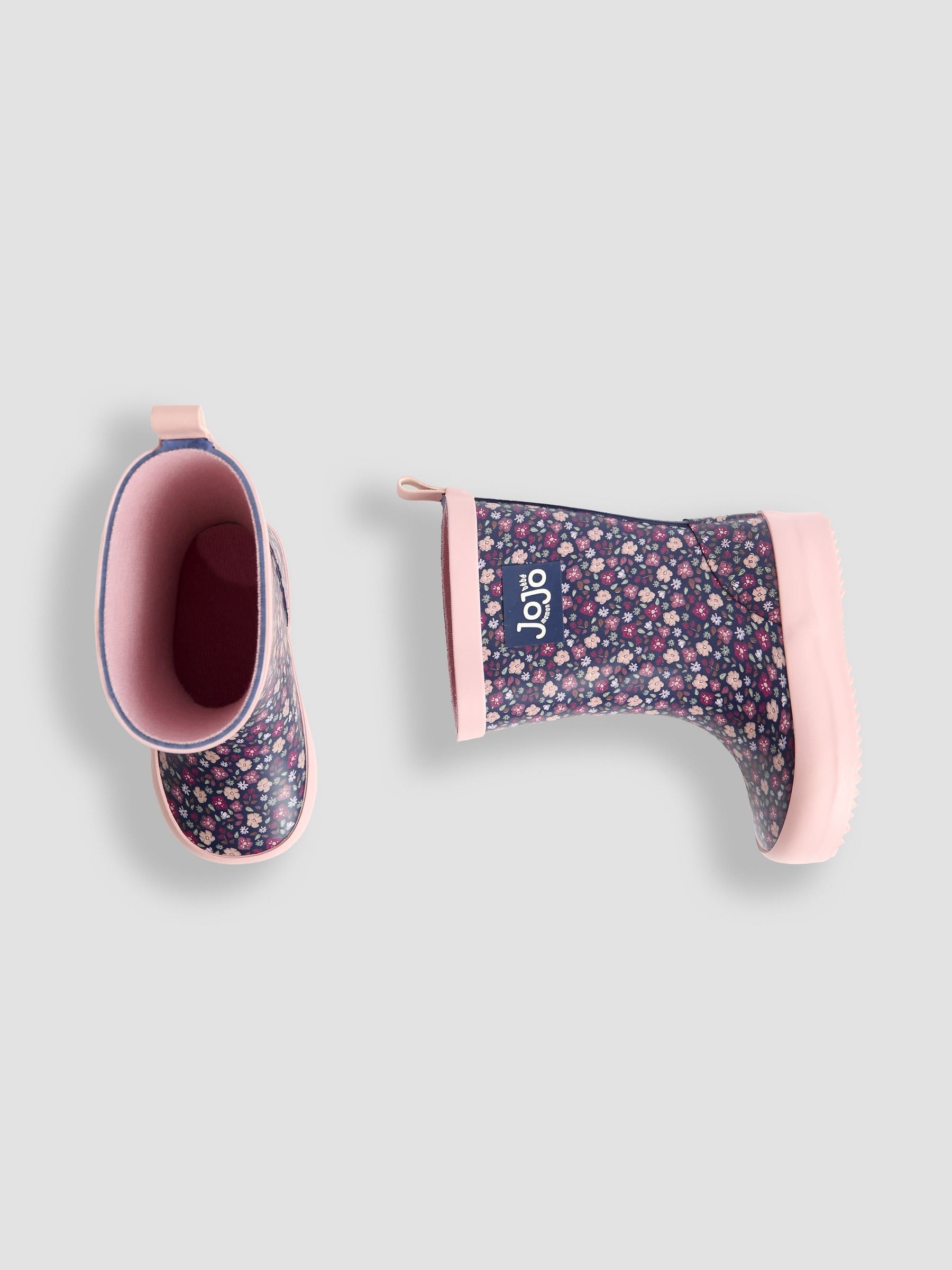 JoJo Maman Bébé Navy Floral Wellies image 5