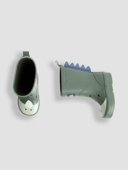 JoJo Maman Bébé Khaki Green Dino Character Wellies image 5