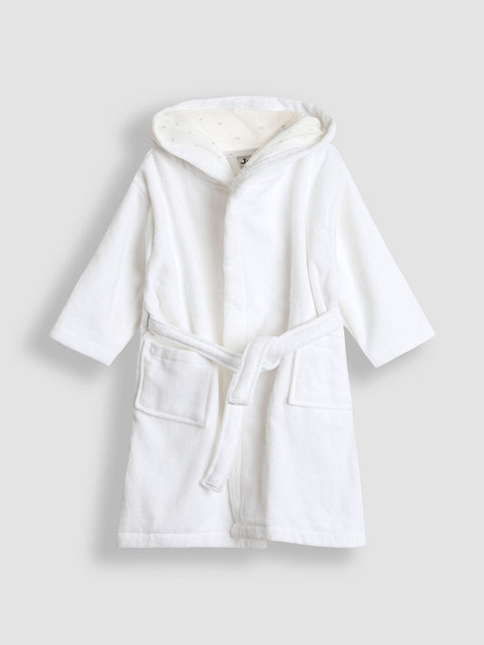JoJo Maman Bébé White Towelling Bath Robe image 1
